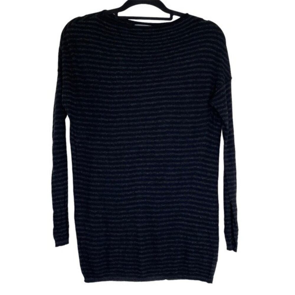 Vince Black Striped Wool Blend Boat Neck Sweater Small